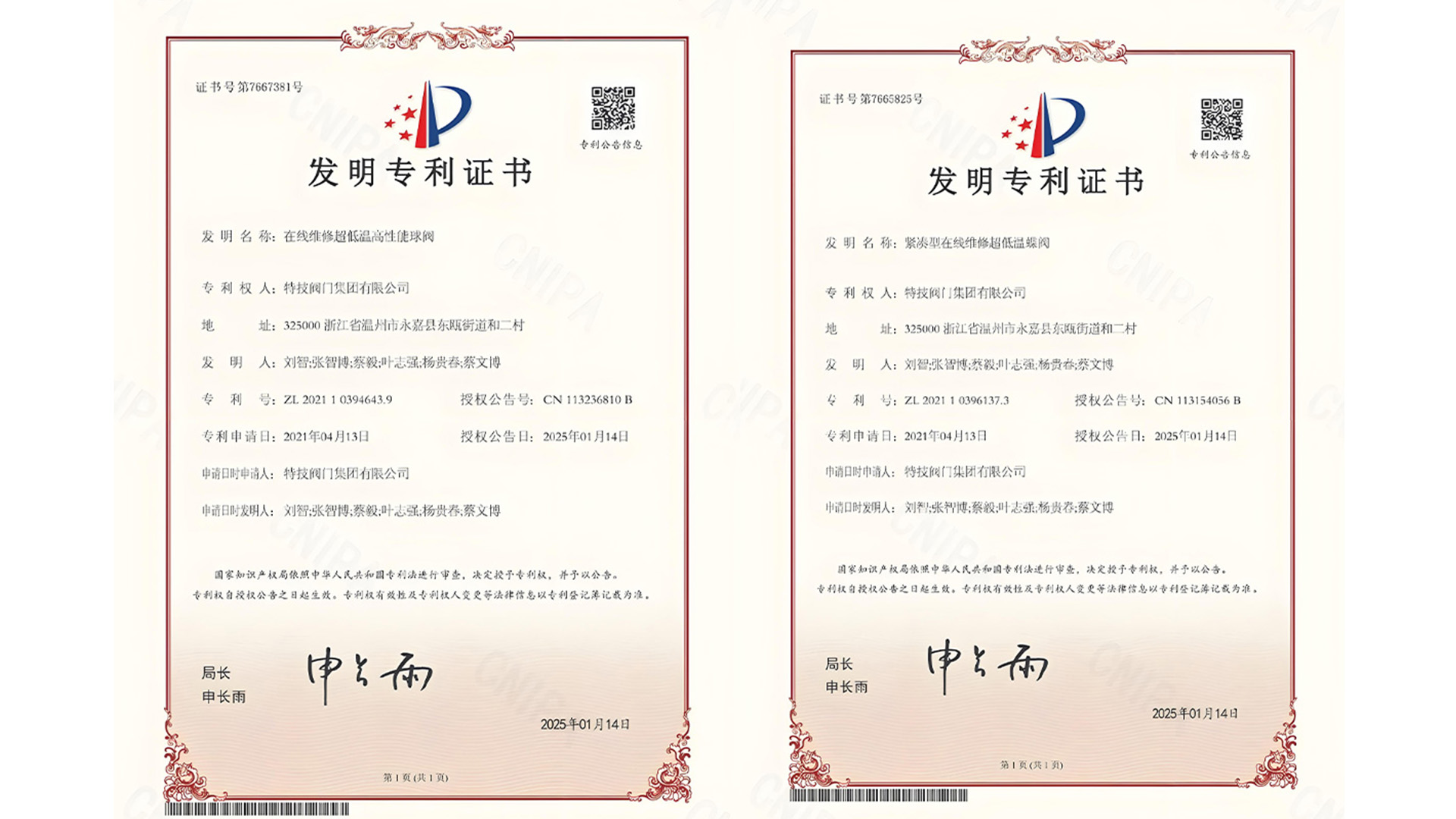 特技閥門(mén)集團(tuán)獲兩項(xiàng)發(fā)明專(zhuān)利，突破極端工況閥門(mén)技術(shù)